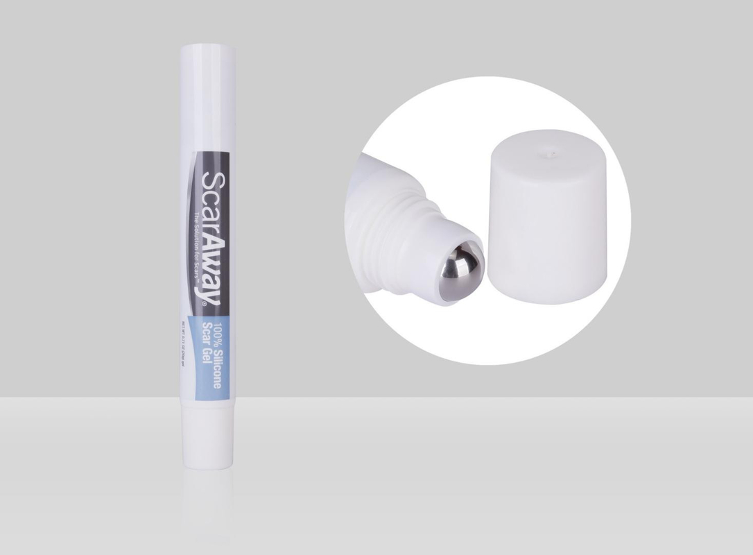 10-25ml D19mm Empty Custom Eye Cream Gel Cosmetic Plastic Tube With Massage Stainless Steel Ball